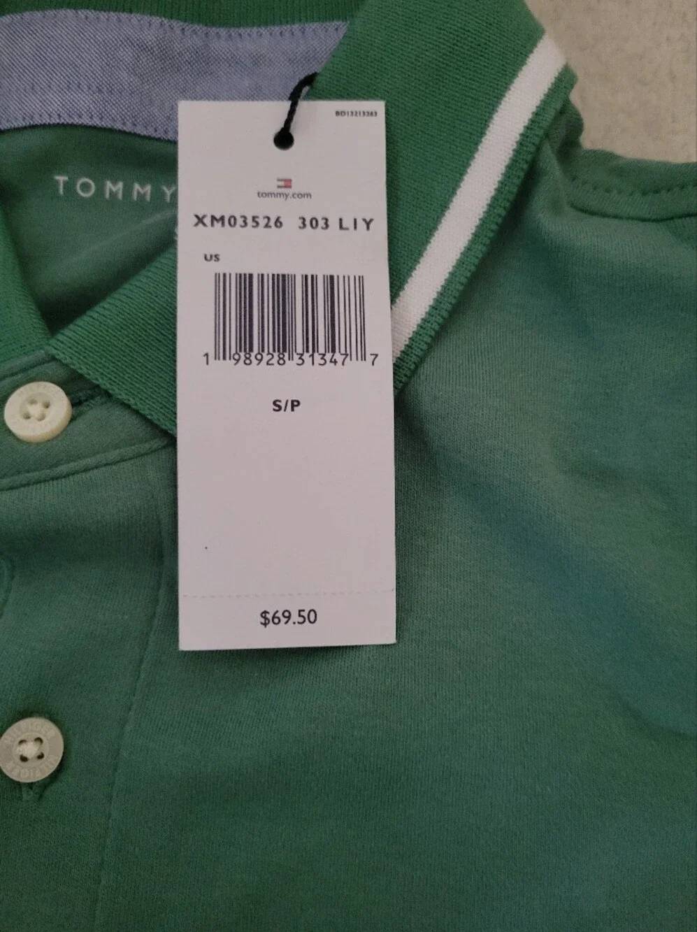Tommy Hilfiger Men's Green Polo Shirt New With Tags
